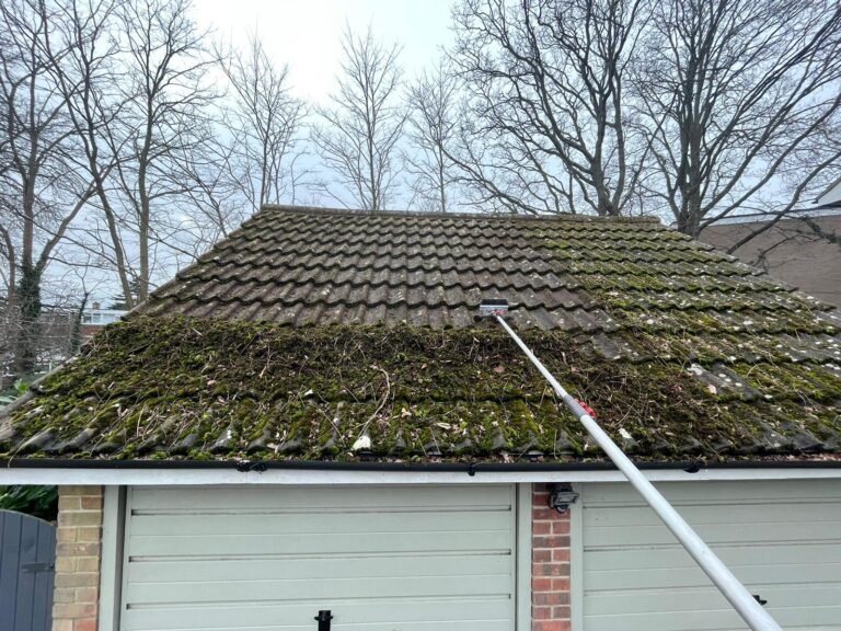 Roof cleaning and moss removal by SuperClean Gutters in Surrey