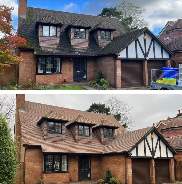 Roof cleaning and moss removal by SuperClean Gutters in Surrey