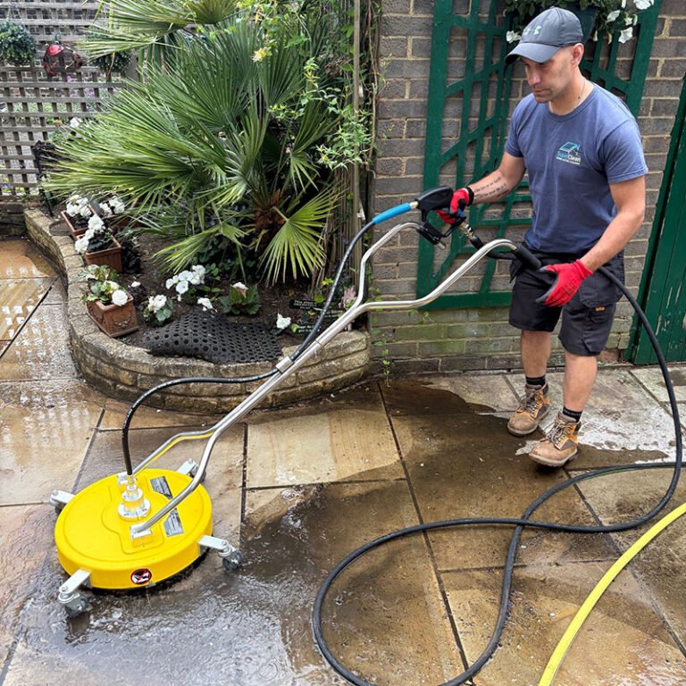 Driveway pressure washing by SuperClean Gutters in Surrey